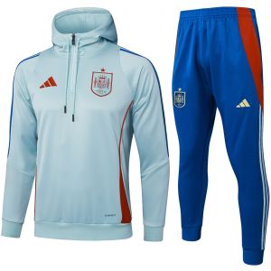 Mens Spain Hoodie Sweatshirt + Pants Training Suit Light Blue 2025
