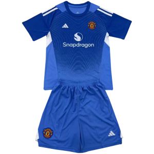 Kids Manchester United Goalkeeper Blue Jersey 2025/26
