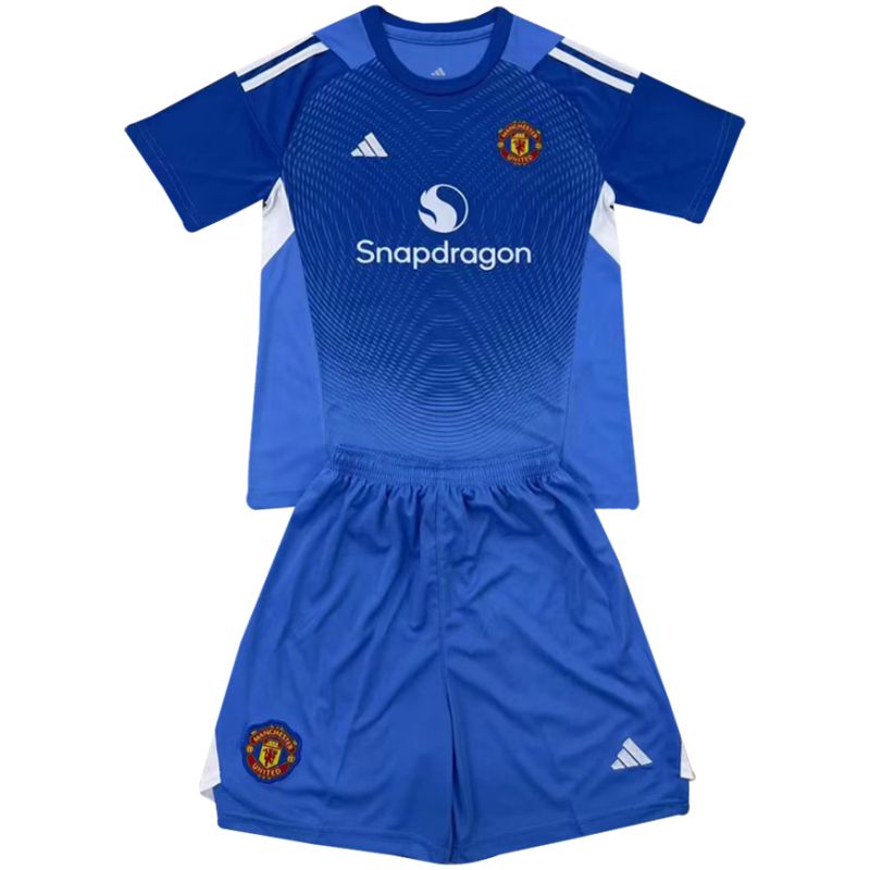 Kids Manchester United Goalkeeper Blue Jersey 2025/26
