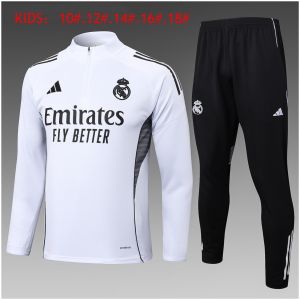 Kids Real Madrid Training Suit White 2025/26