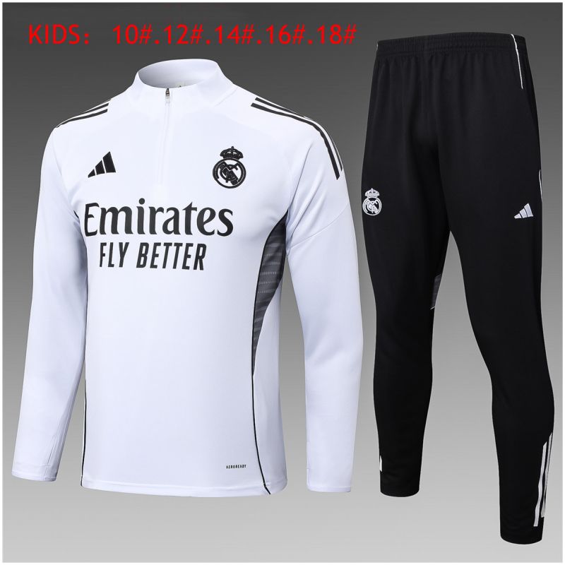 Kids Real Madrid Training Suit White 2025/26