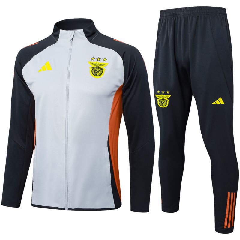 Mens Benfica Jacket + Pants Training Suit Grey 2025/26