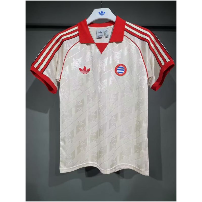 Mens Adidas Originals Bayern Munich Jersey 3 Stripes Pure Cotton White Shirt 2025/26 – Match