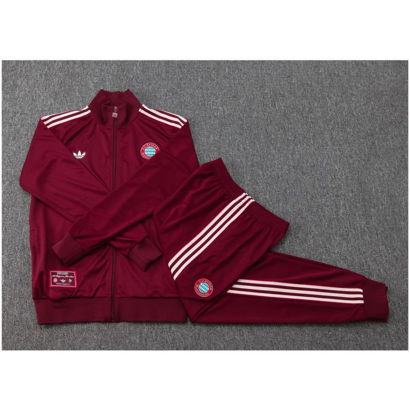 Kids Bayern Munich Jacket + Pants Training Suit Burgundy 2025/26