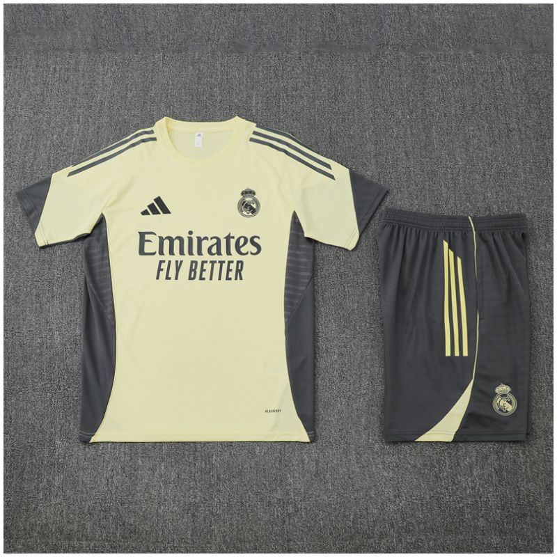Kids Real Madrid Short Training Suit Yellow 2025/26
