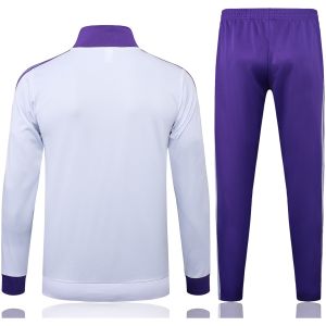 Mens Real Madrid Jacket + Pants Training Suit White – Purple 2025/26