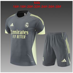 Kids Real Madrid Short Training Suit Grey 2025/26