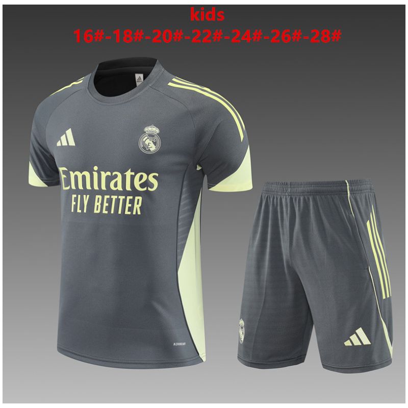 Kids Real Madrid Short Training Suit Grey 2025/26