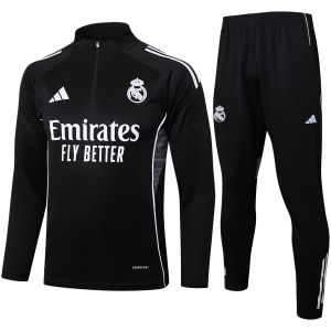 Mens Real Madrid Training Suit Black 2025/26