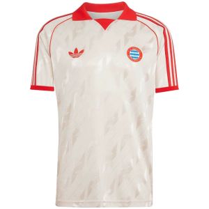 Mens Adidas Originals Bayern Munich Jersey 3 Stripes Pure Cotton White Shirt 2025/26 – Match