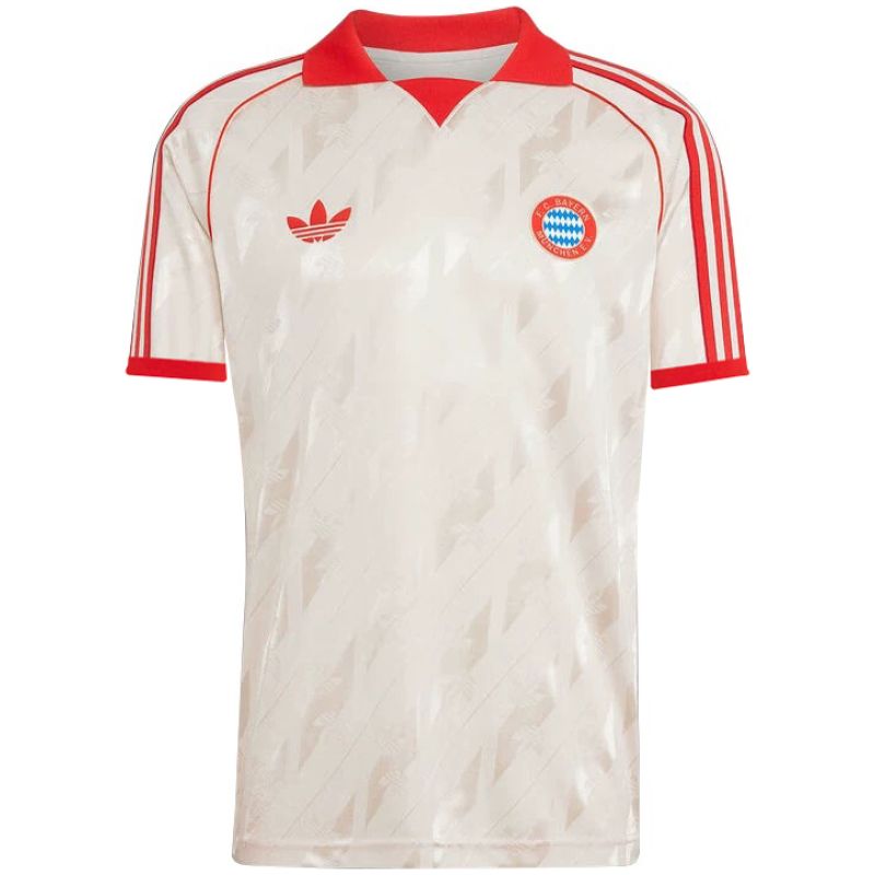 Mens Adidas Originals Bayern Munich Jersey 3 Stripes Pure Cotton White Shirt 2025/26 – Match