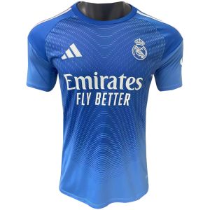 Mens Real Madrid Goalkeeper Blue Jersey 2025/26