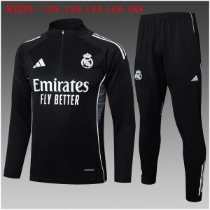 Kids Real Madrid Training Suit Black 2025/26