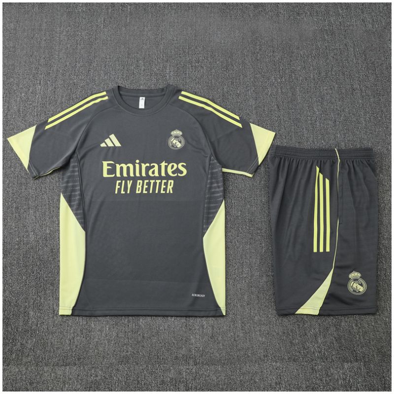 Kids Real Madrid Short Training Suit Grey 2025/26