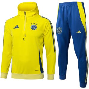 Mens Ajax Hoodie Sweatshirt + Pants Training Suit Yellow 2025/26