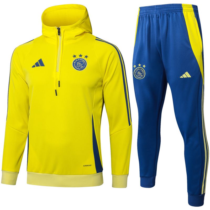 Mens Ajax Hoodie Sweatshirt + Pants Training Suit Yellow 2025/26