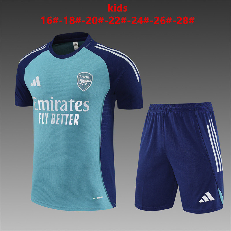 Kids Arsenal Short Training Suit Lake Blue 2025/26