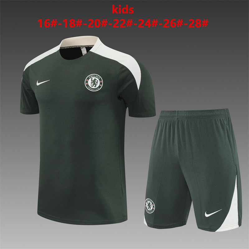 Kids Chelsea Short Training Suit Dark Green 2025/26