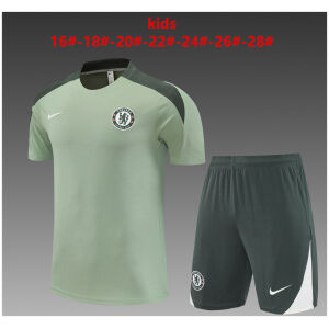 Kids Chelsea Short Training Suit Light Green 2025/26