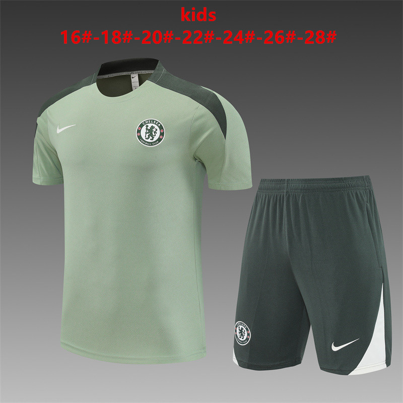 Kids Chelsea Short Training Suit Light Green 2025/26