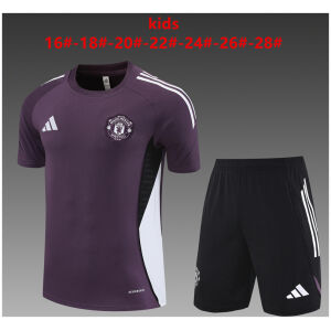 Kids Manchester United Short Training Suit Purple 2025/26