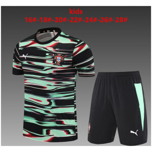 Kids Portugal Short Training Suit Black – Green 2025 Kids Portugal Short Training Suit Black – Green 2025