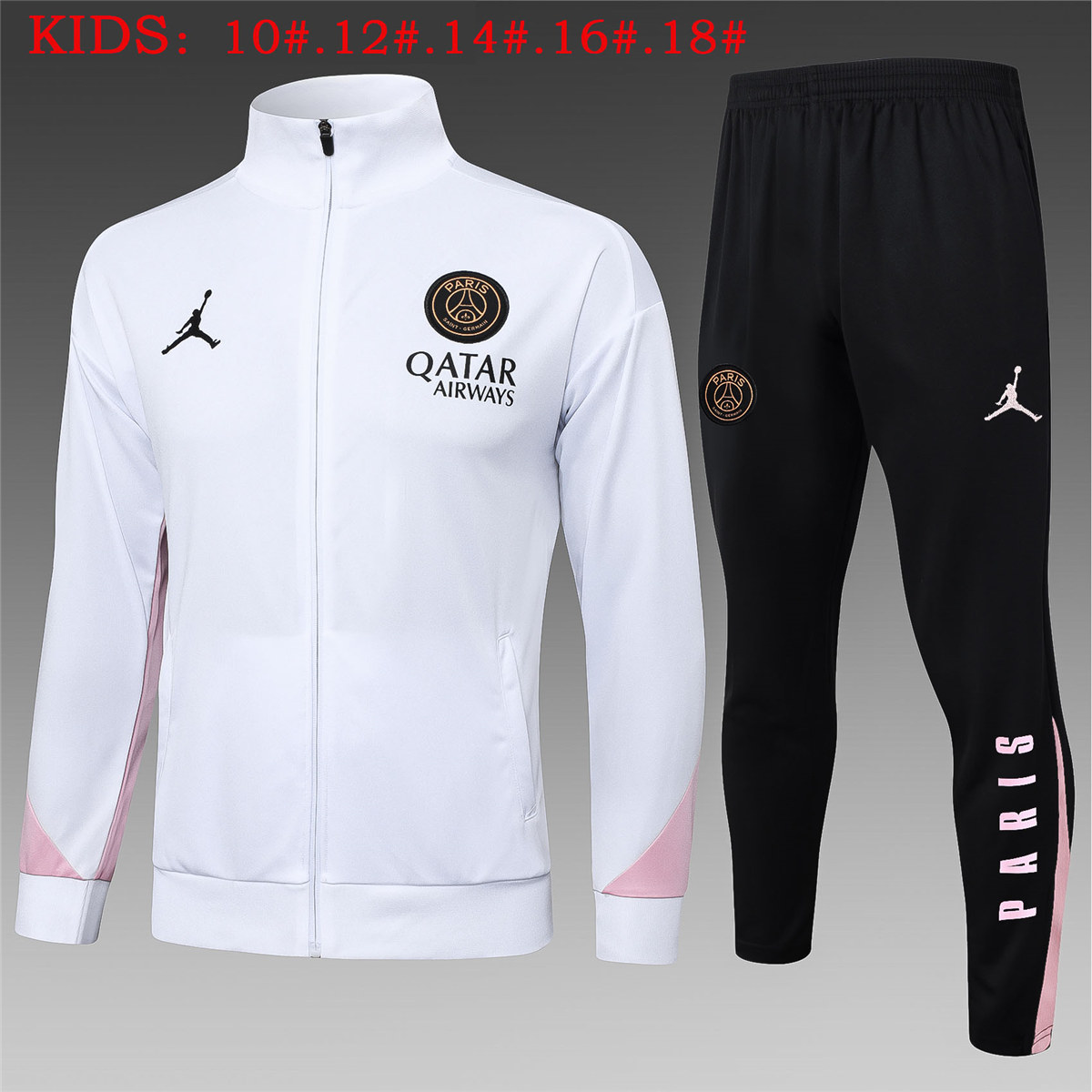 Kids PSG x Jordan Jacket + Pants Training Suit White 2025/26