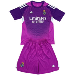 Kids Real Madrid Goalkeeper Purple Jersey 2025/26