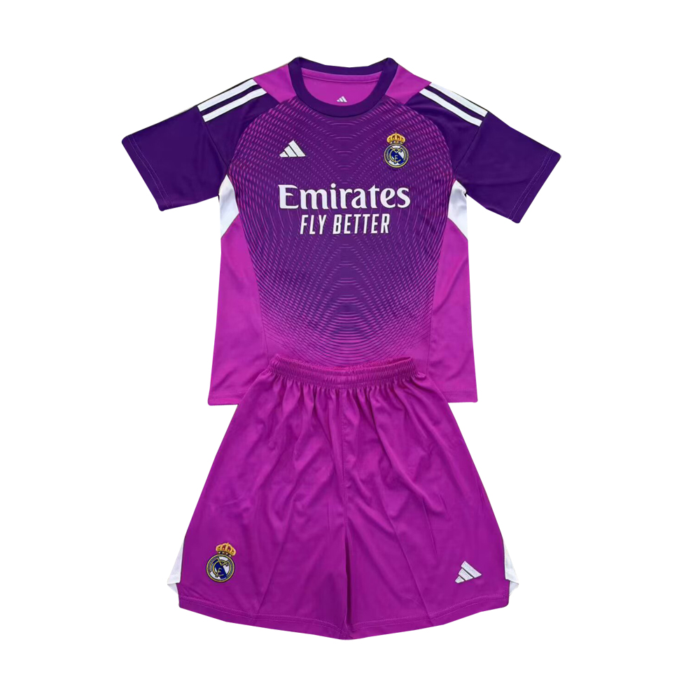 Kids Real Madrid Goalkeeper Purple Jersey 2025/26