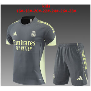 Kids Real Madrid Short Training Suit Grey 2025/26