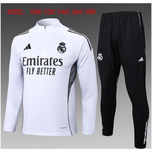Kids Real Madrid Training Suit White 2025/26