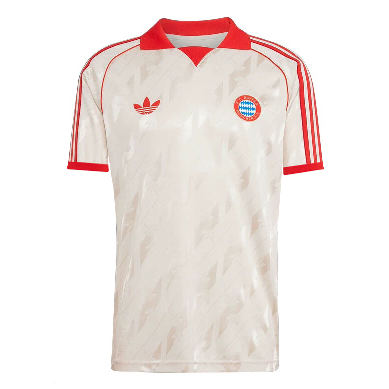 Mens Adidas Originals Bayern Munich Jersey 3 Stripes Pure Cotton White Shirt 2025/26 – Match