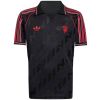 Mens Adidas Originals Manchester United Jersey 3 Stripes Pure Cotton Black Shirt 2025/26 - Match