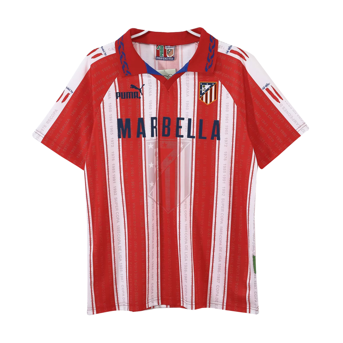 Mens Atletico Madrid Retro Home Jersey 1995/96