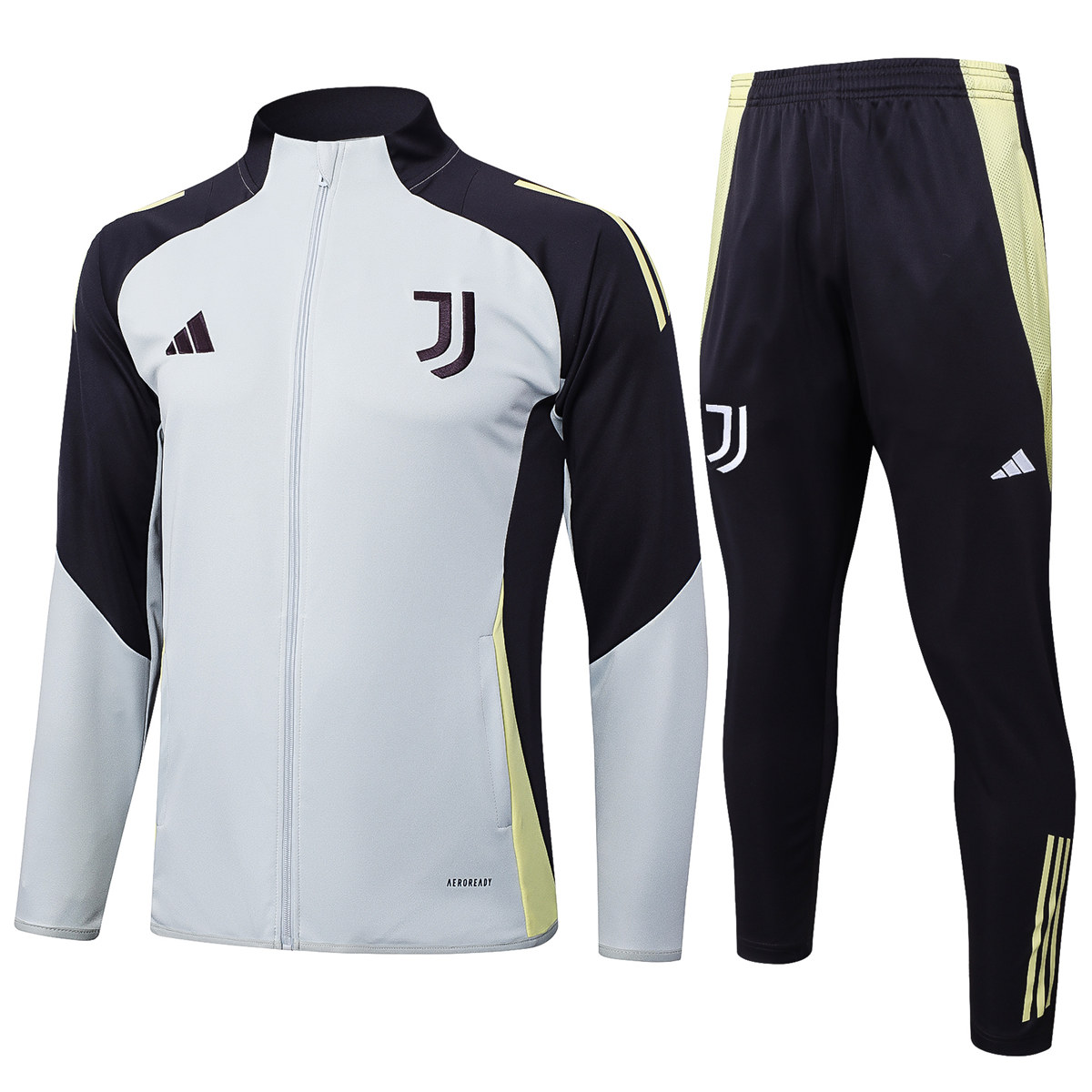 Mens Juventus Jacket + Pants Training Suit Light Grey 2025/26