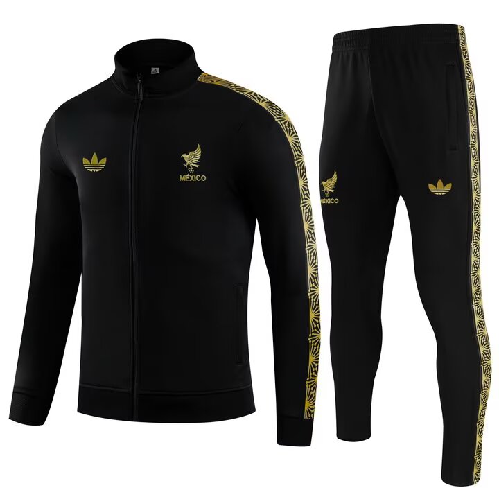 Mens Mexico Jacket + Pants Training Suit Black 2025