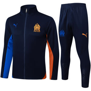 Mens Olympique Marseille Jacket + Pants Training Suit Grey 2025/26