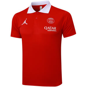 Mens PSG x Jordan Polo Shirt Red 2025/26