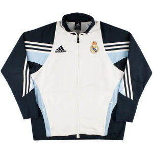 Mens Real Madrid All Weather Windrunner Jacket White – Black Classic