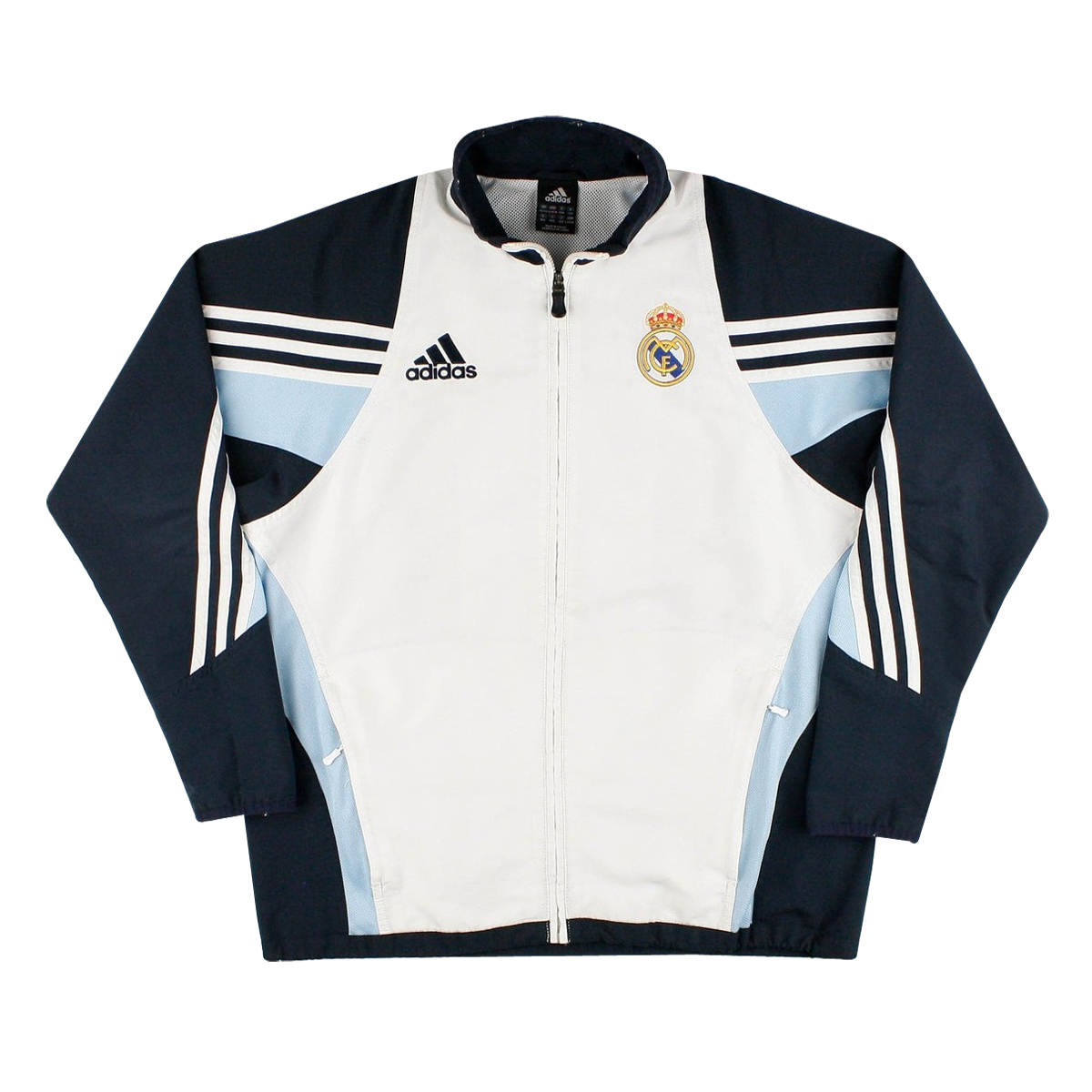 Mens Real Madrid All Weather Windrunner Jacket White – Black Classic