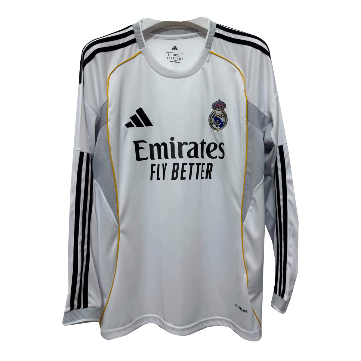 Mens Real Madrid Home Jersey Long Sleeve 2025/26