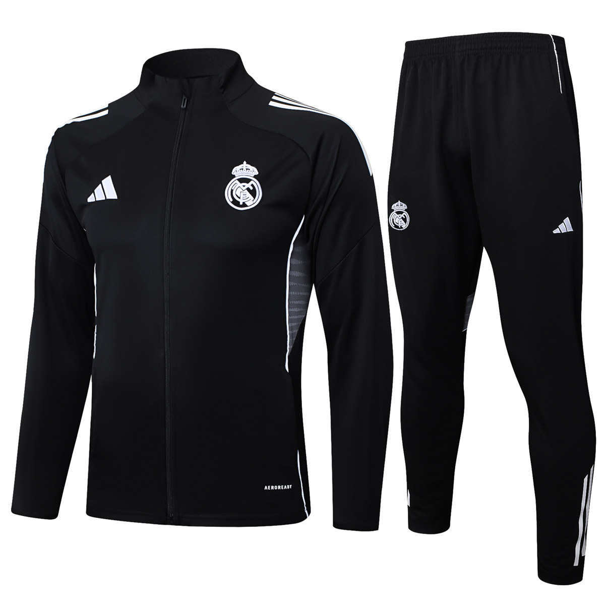 Mens Real Madrid Jacket + Pants Training Suit Black 2025/26