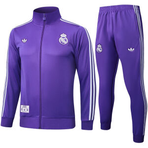 Mens Real Madrid Jacket + Pants Training Suit Purple 2025/26