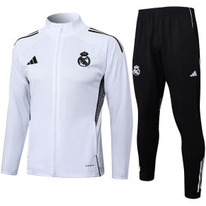 Mens Real Madrid Jacket + Pants Training Suit White 2025/26