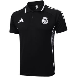Mens Real Madrid Polo Shirt Black 2025/26