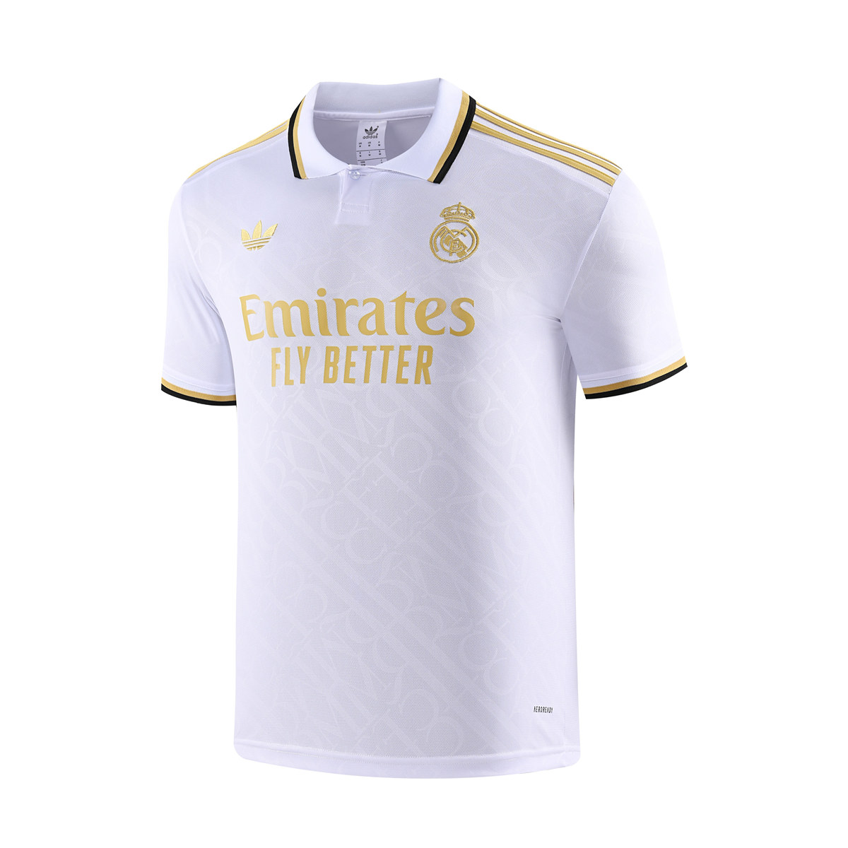 Mens Real Madrid Polo Shirt White – Gold 2025/26
