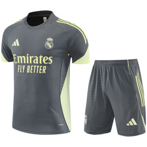 Mens Real Madrid Short Training Suit Grey 2025/26