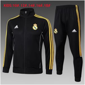 Kids Real Madrid Jacket + Pants Training Suit Black 2025/26