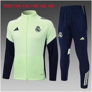 Kids Real Madrid Jacket + Pants Training Suit Light Green 2025/26