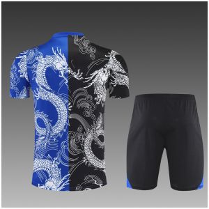 Kids Real Madrid Short Training Suit Blue – Black 2025/26